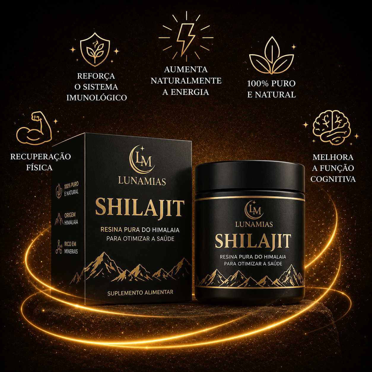 Shilajit 100% Puro do Himalaia